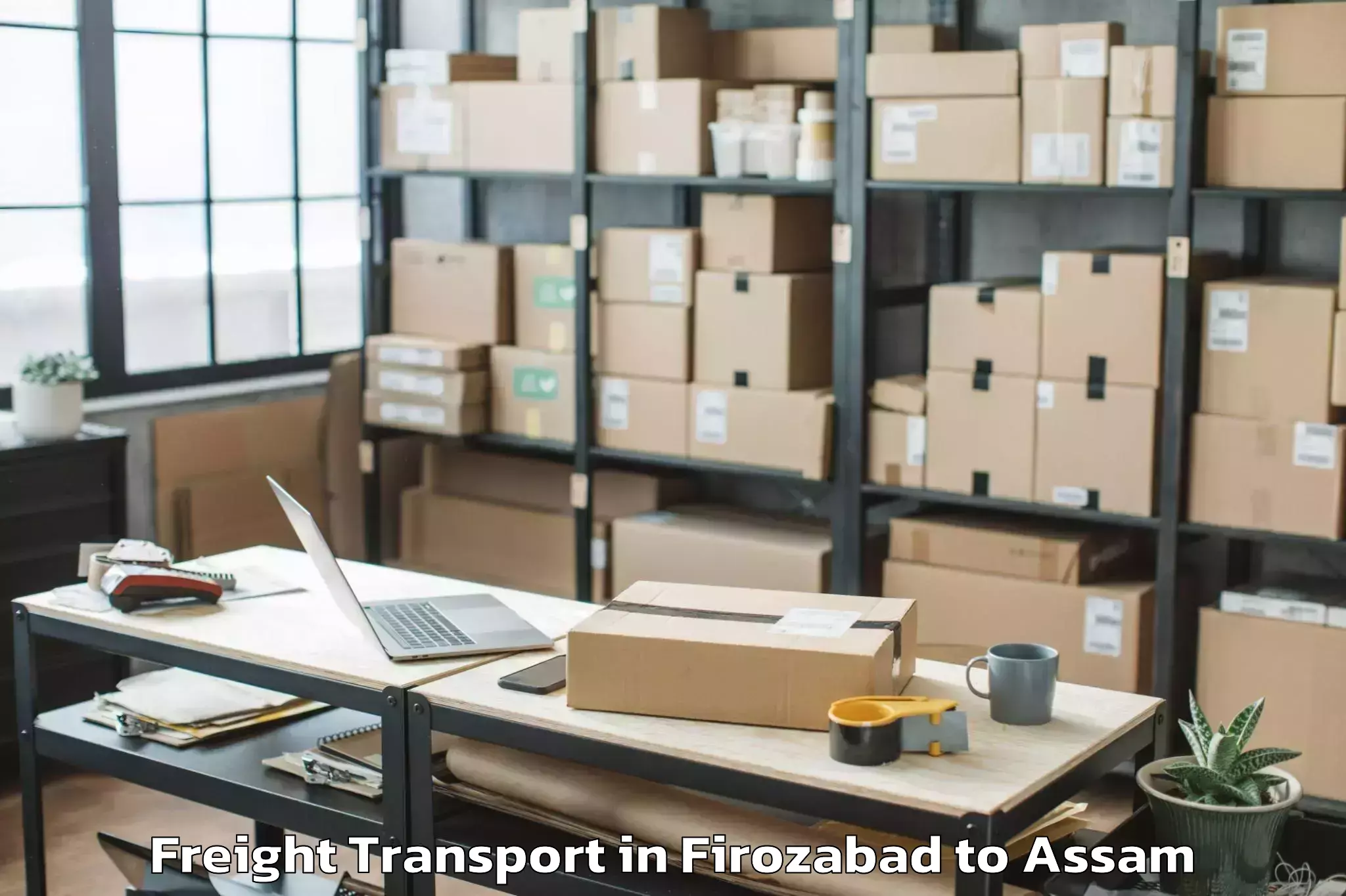 Top Firozabad to Banekuchi Freight Transport Available